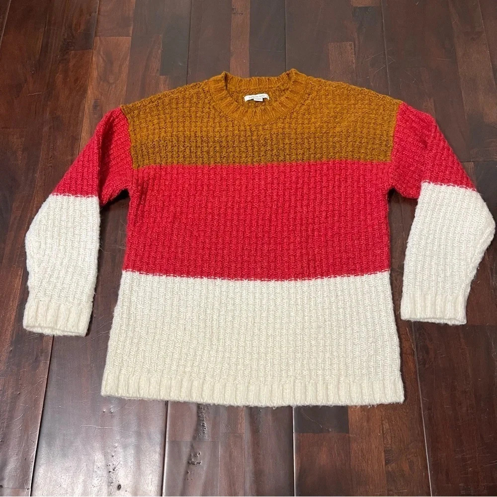 American Eagle Oversize Striped Sweater Women’s XS Acrylic Fuzzy Cozy